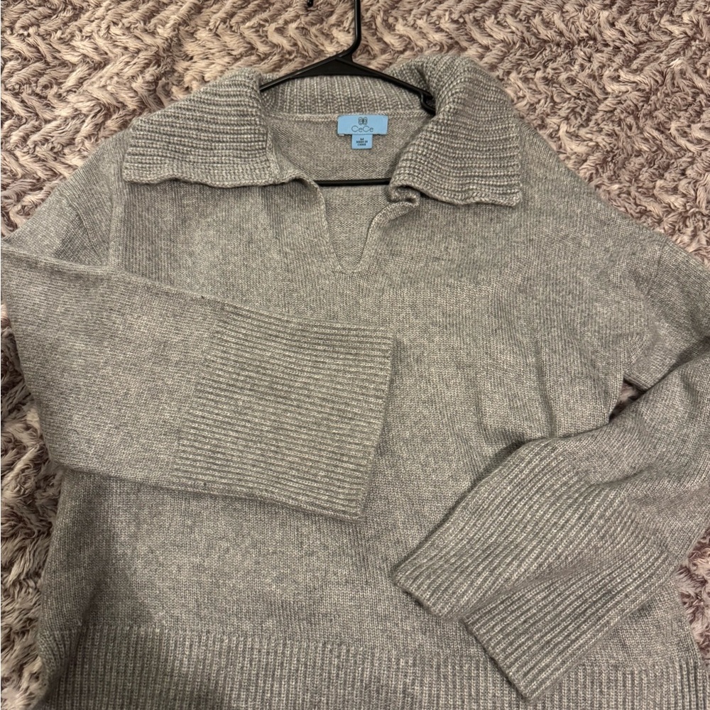 CeCe Gray V-Neck woman’s  Sweater